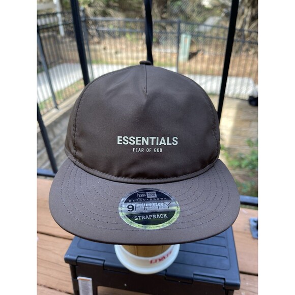 Essentials x New Era Retro Crown Strapback Hat Brown 60224491 – NWT